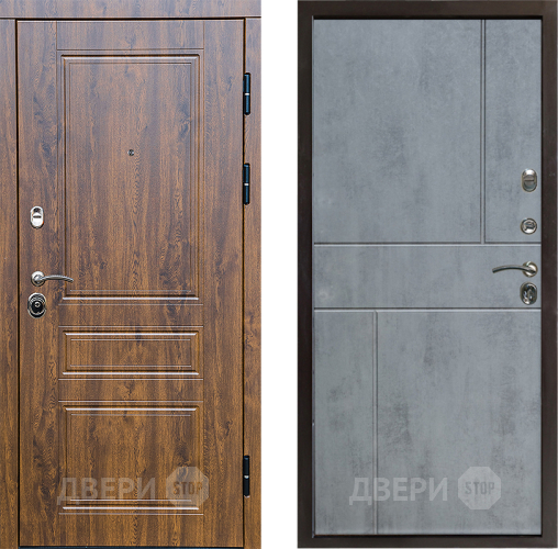 Входная металлическая Дверь Престиж Классика Дуб Горизонт Бетон темный в Дубне