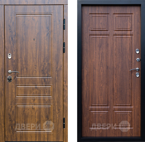 Входная металлическая Дверь Престиж Классика Дуб Премиум Орех темный в Дубне