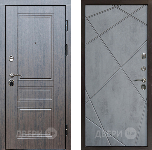 Входная металлическая Дверь Престиж Классика Венге Лучи Бетон темный в Дубне