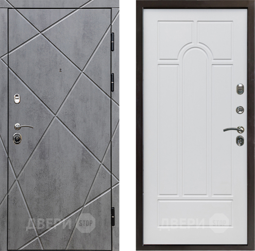 Входная металлическая Дверь Престиж Лучи Арка Белое дерево в Дубне