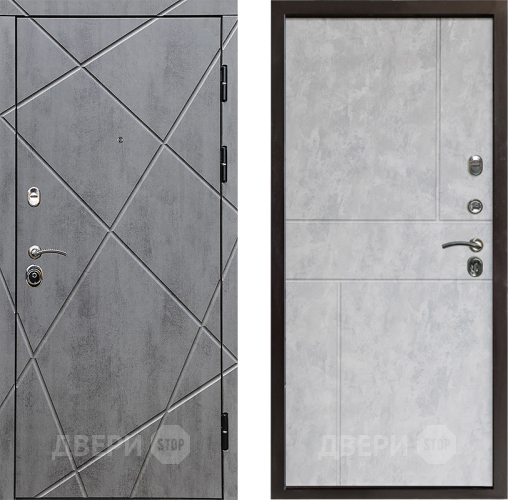 Входная металлическая Дверь Престиж Лучи Горизонт Бетон светлый в Дубне