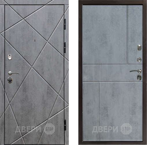 Входная металлическая Дверь Престиж Лучи Горизонт Бетон темный в Дубне