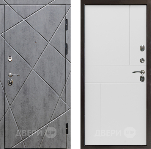 Входная металлическая Дверь Престиж Лучи Горизонт Бетон белый в Дубне