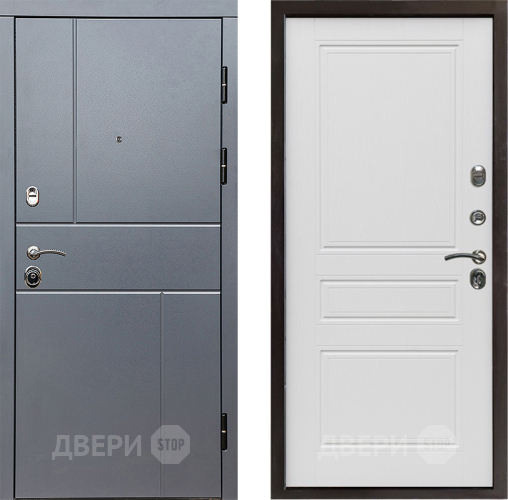 Входная металлическая Дверь Престиж Горизонт Грэй Классика Лиственница белая в Дубне