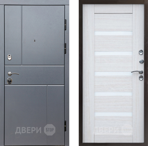 Входная металлическая Дверь Престиж Горизонт Грэй Царга Лиственница белая в Дубне