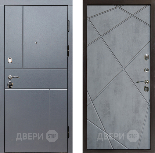 Входная металлическая Дверь Престиж Горизонт Грэй Лучи Бетон темный в Дубне