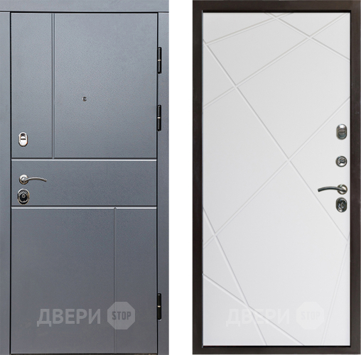 Входная металлическая Дверь Престиж Горизонт Грэй Лучи Бетон белый в Дубне