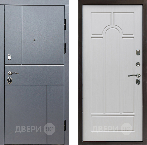 Входная металлическая Дверь Престиж Горизонт Грэй Арка Лиственница белая в Дубне