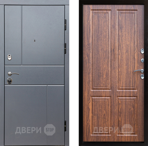Входная металлическая Дверь Престиж Горизонт Грэй Премиум Орех светлый в Дубне