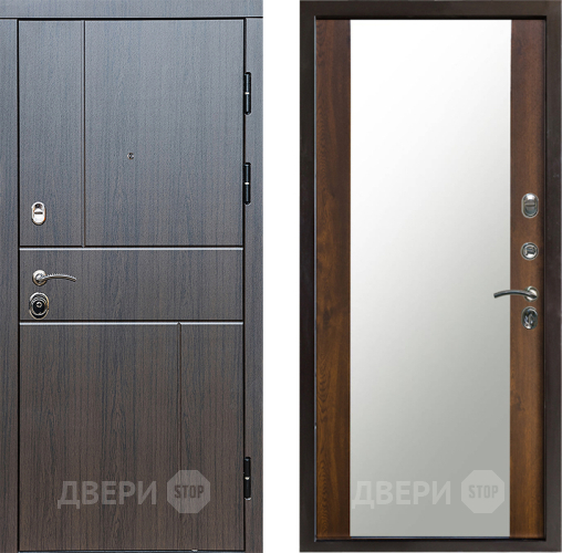 Входная металлическая Дверь Престиж Горизонт Венге Зеркало Дуб в Дубне