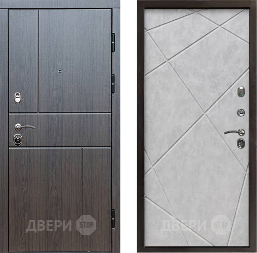 Входная металлическая Дверь Престиж Горизонт Венге Лучи Бетон светлый в Дубне