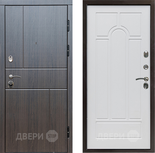 Входная металлическая Дверь Престиж Горизонт Венге Арка Белое дерево в Дубне