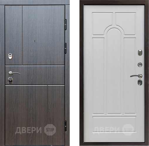 Входная металлическая Дверь Престиж Горизонт Венге Арка Лиственница белая в Дубне
