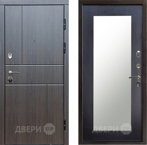 Входная металлическая Дверь Престиж Горизонт Венге Зеркло Пастораль Венге в Дубне