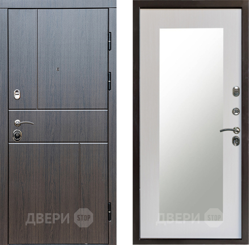 Входная металлическая Дверь Престиж Горизонт Венге Зеркло Пастораль Лиственница белая в Дубне