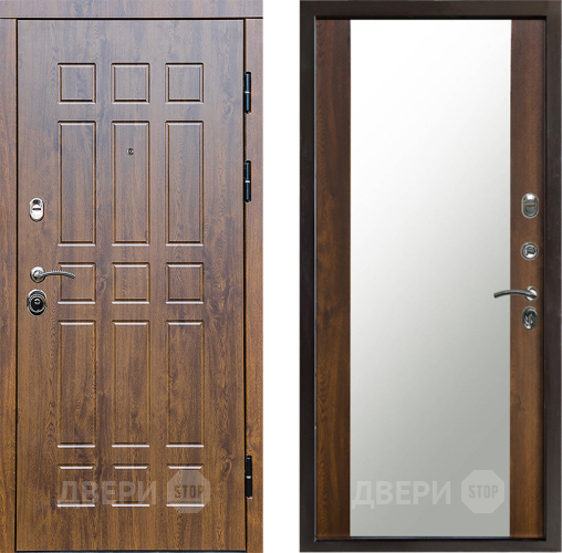 Входная металлическая Дверь Престиж Стандарт Зеркало Дуб в Дубне