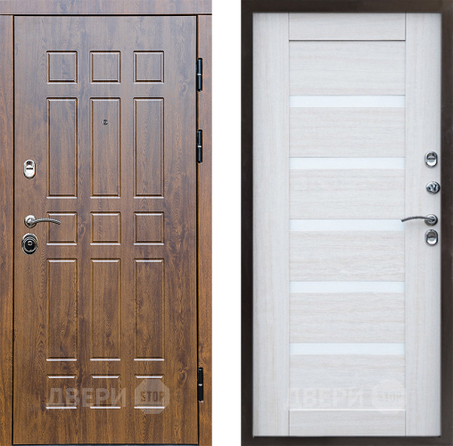 Входная металлическая Дверь Престиж Стандарт Царга Лиственница белая в Дубне