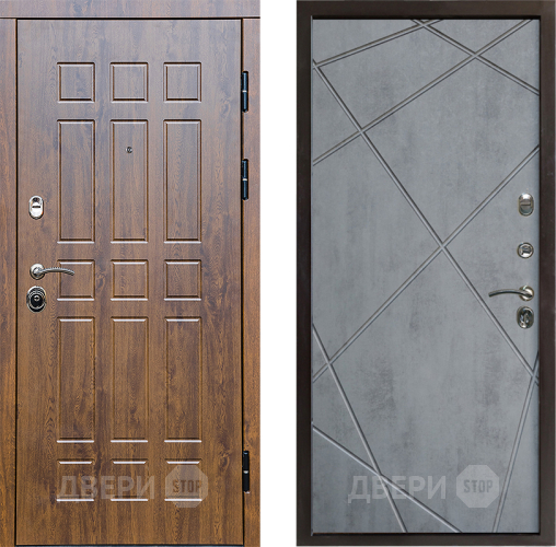 Входная металлическая Дверь Престиж Стандарт Лучи Бетон темный в Дубне