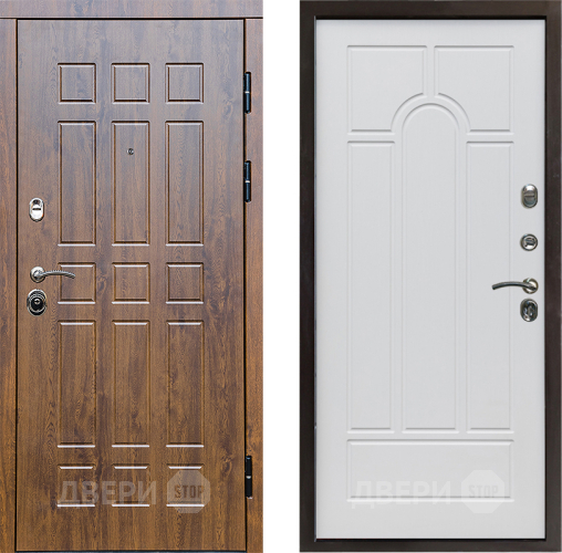 Входная металлическая Дверь Престиж Стандарт Арка Белое дерево в Дубне