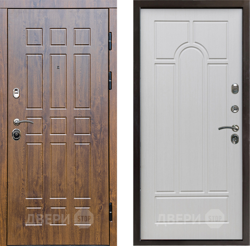 Входная металлическая Дверь Престиж Стандарт Арка Лиственница белая в Дубне