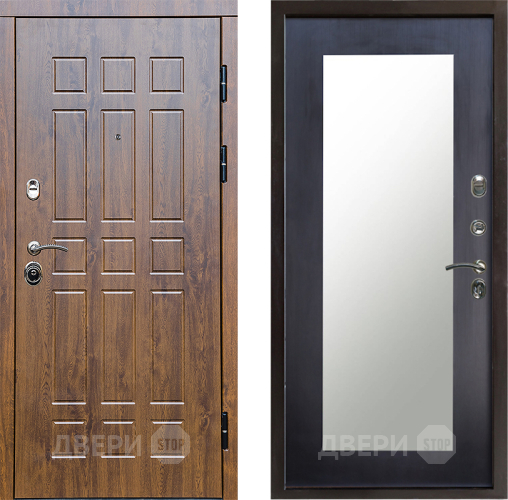 Входная металлическая Дверь Престиж Стандарт Зеркло Пастораль Венге в Дубне
