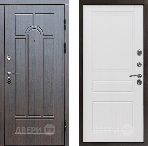 Входная металлическая Дверь Престиж Арка Классика Белое дерево в Дубне