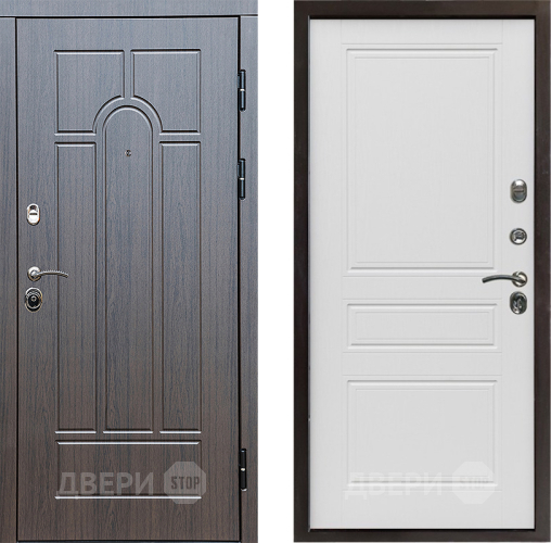 Входная металлическая Дверь Престиж Арка Классика Лиственница белая в Дубне