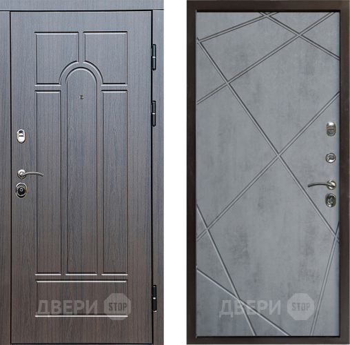 Входная металлическая Дверь Престиж Арка Лучи Бетон темный в Дубне