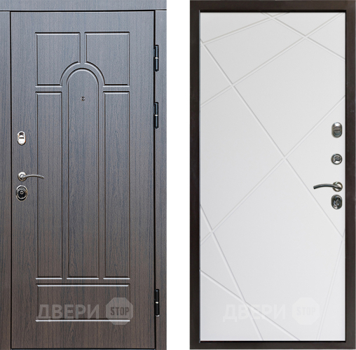 Входная металлическая Дверь Престиж Арка Лучи Бетон белый в Дубне