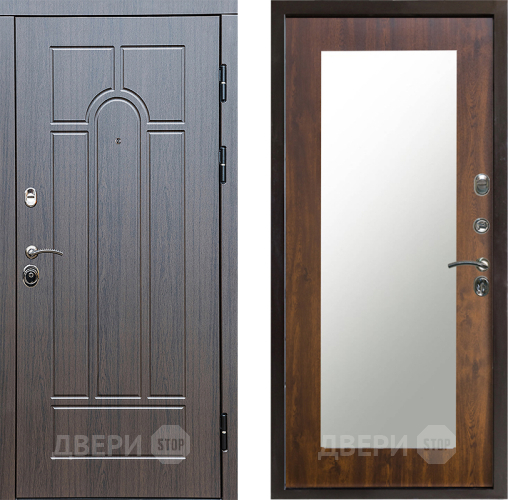 Входная металлическая Дверь Престиж Арка Зеркло Пастораль Дуб в Дубне