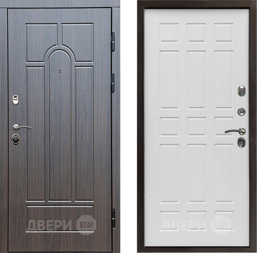 Входная металлическая Дверь Престиж Арка Спарта Белое дерево в Дубне