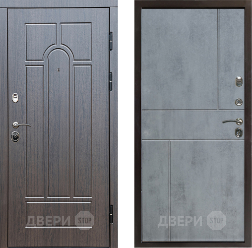 Входная металлическая Дверь Престиж Арка Горизонт Бетон темный в Дубне