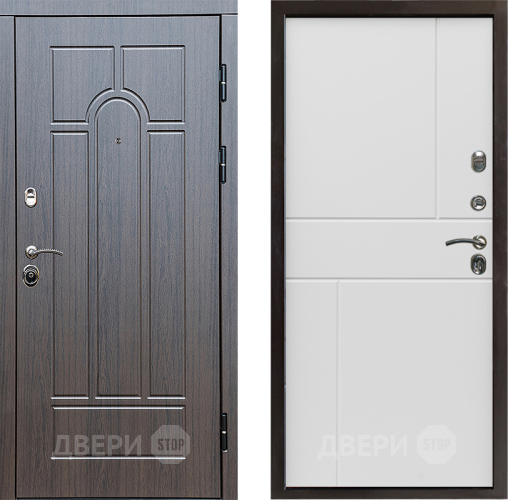 Входная металлическая Дверь Престиж Арка Горизонт Бетон белый в Дубне