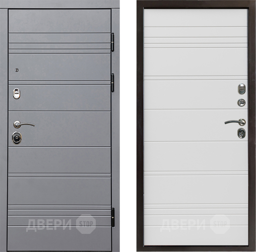 Входная металлическая Дверь Престиж Линия Грэй Line Белый в Дубне