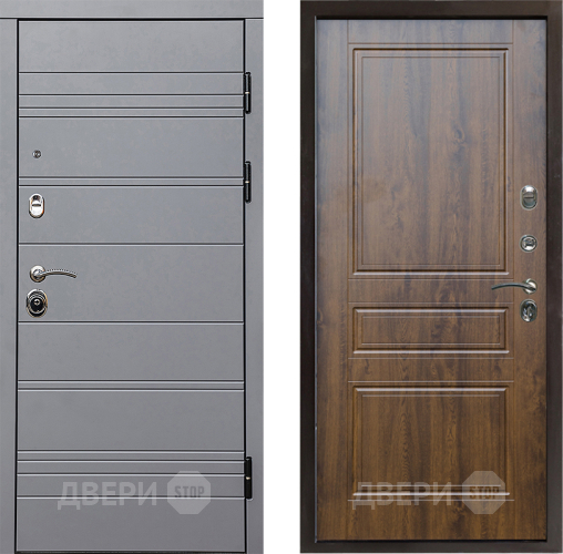 Входная металлическая Дверь Престиж Линия Грэй Классика Дуб в Дубне