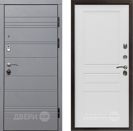 Входная металлическая Дверь Престиж Линия Грэй Классика Лиственница белая в Дубне