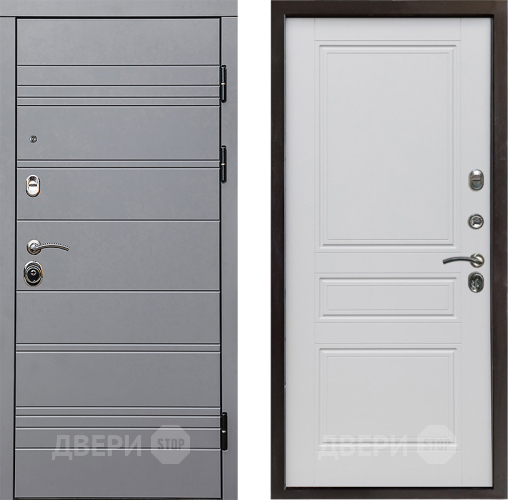 Входная металлическая Дверь Престиж Линия Грэй Классика Белый матовый в Дубне