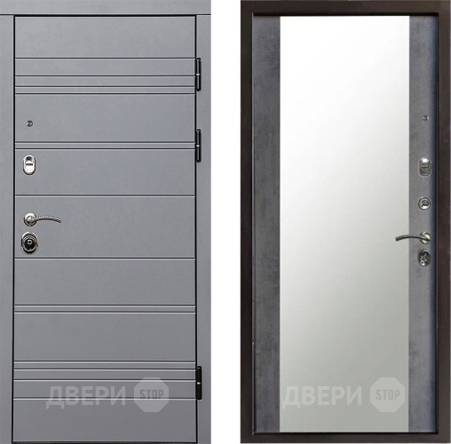 Дверь Престиж Линия Грэй Зеркало Бетон темный в Дубне