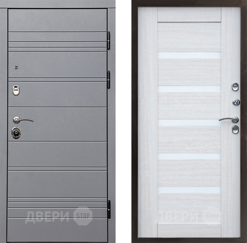 Входная металлическая Дверь Престиж Линия Грэй Царга Лиственница белая в Дубне