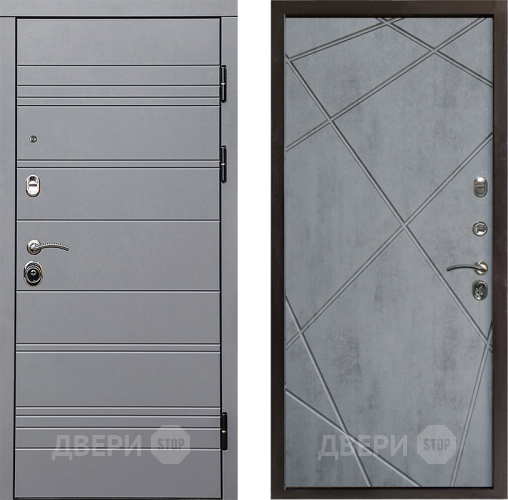 Входная металлическая Дверь Престиж Линия Грэй Лучи Бетон темный в Дубне