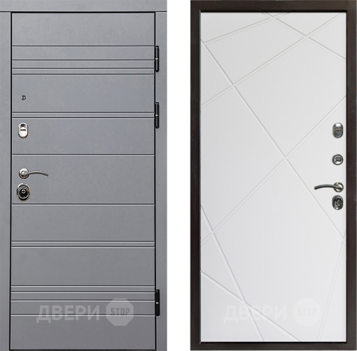 Входная металлическая Дверь Престиж Линия Грэй Лучи Бетон белый в Дубне
