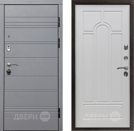 Входная металлическая Дверь Престиж Линия Грэй Арка Лиственница белая в Дубне