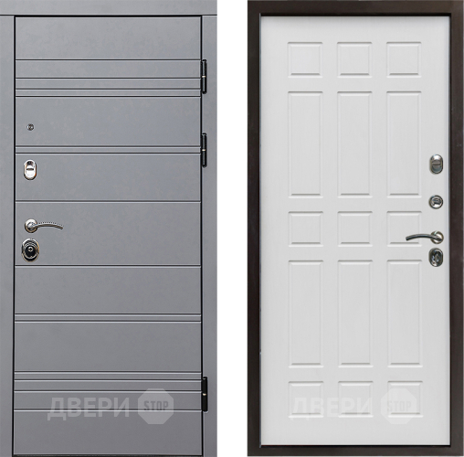 Входная металлическая Дверь Престиж Линия Грэй Спарта Белое дерево в Дубне