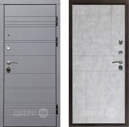 Входная металлическая Дверь Престиж Линия Грэй Горизонт Бетон светлый в Дубне