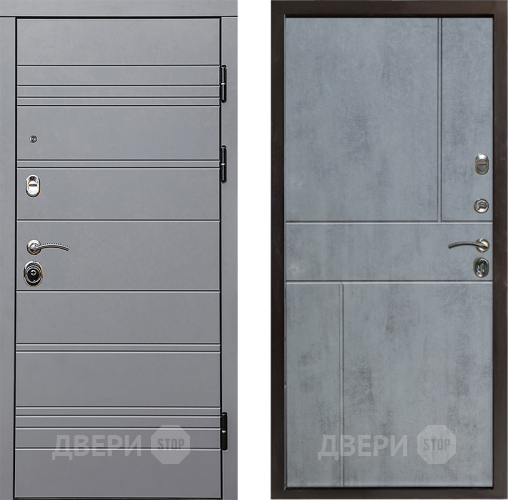Входная металлическая Дверь Престиж Линия Грэй Горизонт Бетон темный в Дубне