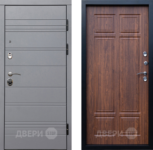 Входная металлическая Дверь Престиж Линия Грэй Премиум Орех темный в Дубне