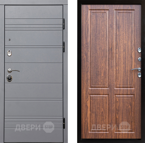 Входная металлическая Дверь Престиж Линия Грэй Премиум Орех светлый в Дубне
