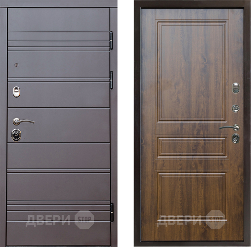 Входная металлическая Дверь Престиж Линия Браун Классика Дуб в Дубне
