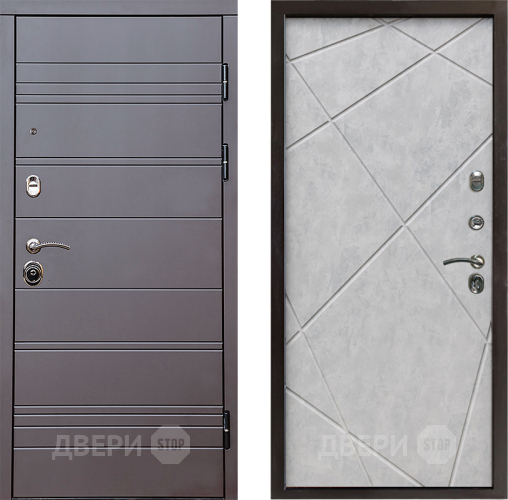 Дверь Престиж Линия Браун Лучи Бетон светлый в Дубне