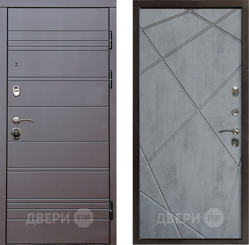 Входная металлическая Дверь Престиж Линия Браун Лучи Бетон темный в Дубне
